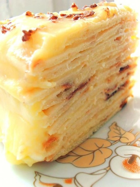 ТВОРОЖНЫЙ ТОРТ (НА СКОВОРОДЕ) С ЗАВАРНЫМ КРЕМОМ