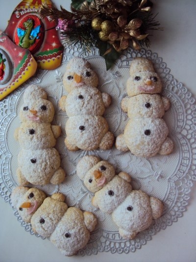 ПЕЧЕНЬЕ НОВОГОДНЕЕ «ВЕСЕЛЫЕ СНЕГОВИКИ»