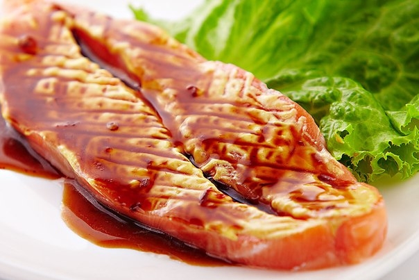 Семга в медово-горчичном соусе