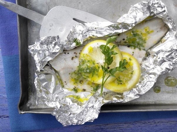 Филе форели с чесночным маслом