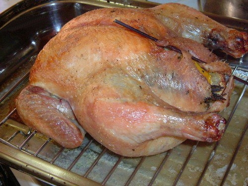 Запеченная курица с медом и горчицей.