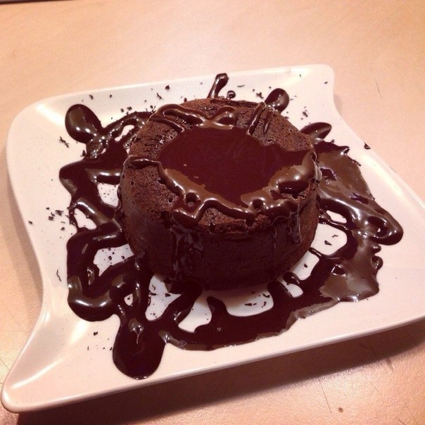 Шоколадный фондан с горьким шоколадом