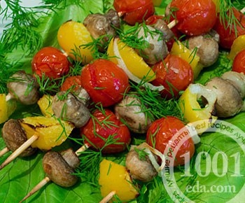 Шашлык овощной с грибами