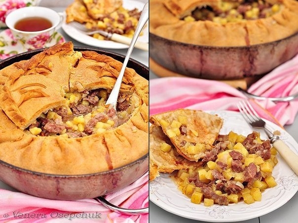 "ЗУР БЭЛИШ" - ТАТАРСКИЙ ПИРОГ С КАРТОФЕЛЕМ И МЯСОМ!