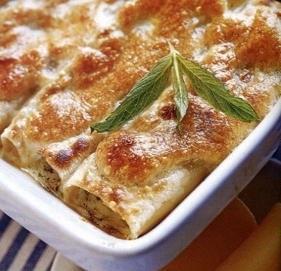 Каннеллони с сыром и зеленью
