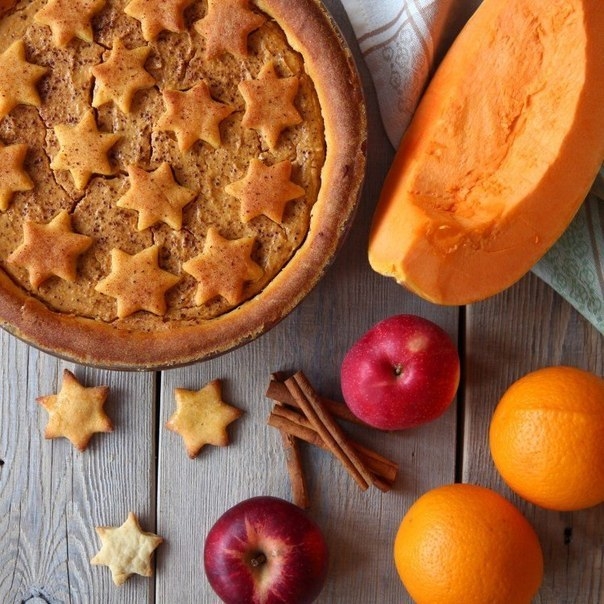 Рецепт тыквенного пирога с творогом