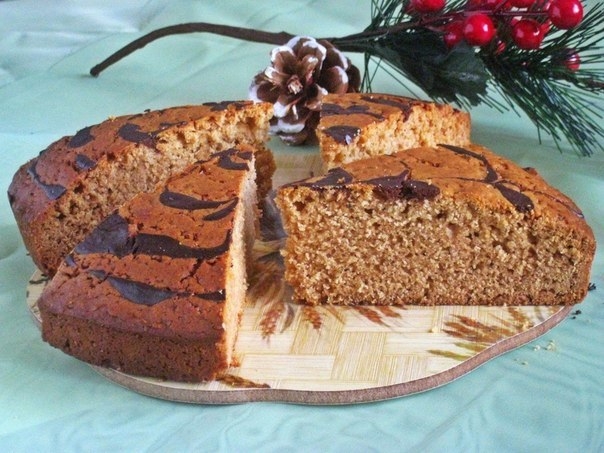 Имбирный пряник с шоколадным узором Имбирный пряник с шоколадным узором