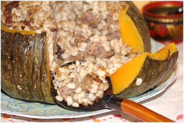 Перловая каша с говядиной в съедобном горшке