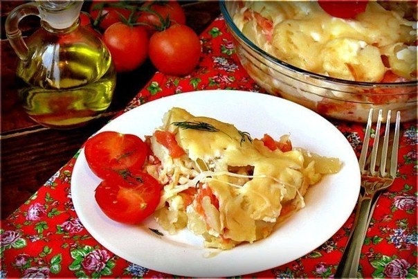 Запеканка из картофеля и форели