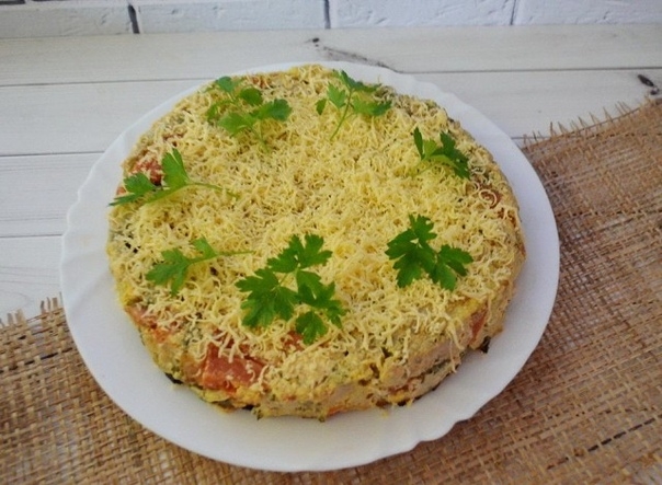 Куриная запеканка с овощами и сыром