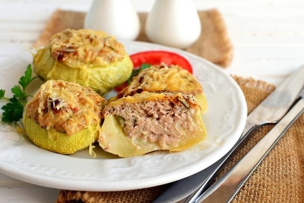 Патиссоны с начинкой из творога и тунца