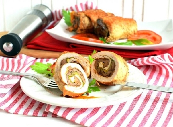 Рулеты из индейки с арахисовой пастой