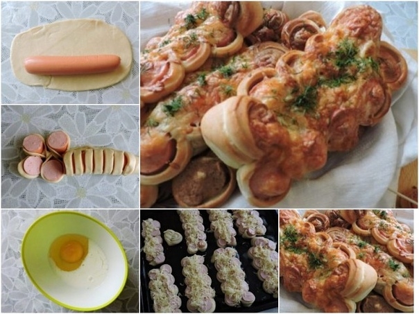 Сосиски в тесте "Гусенички" Сосиски в тесте "Гусенички"