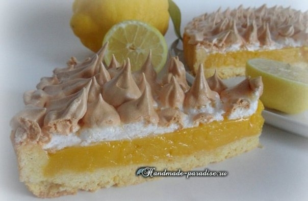 Лимонный пирог с безе. Рецепт