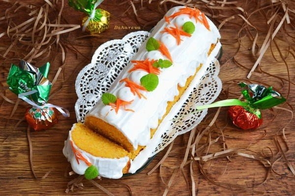 МОРКОВНЫЙ КЕКС ПОД БЕЛОСНЕЖНЫМ ПОКРЫВАЛОМ