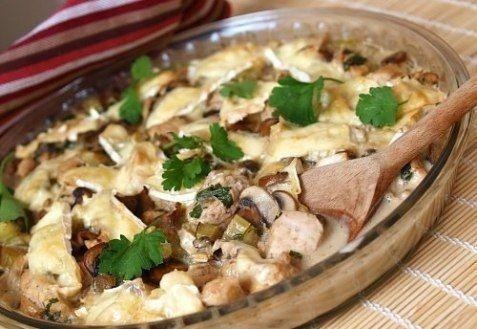 Курица с грибами в сливках.