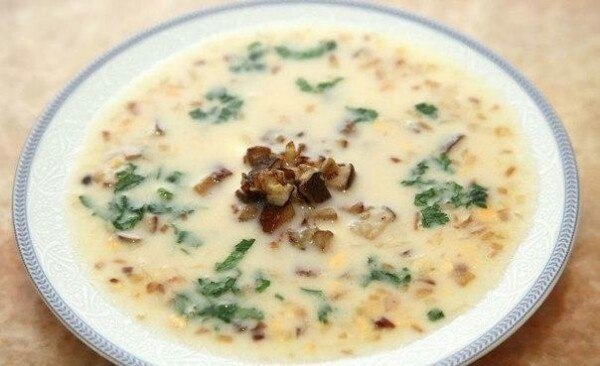 Суп с кукурузой и грибами