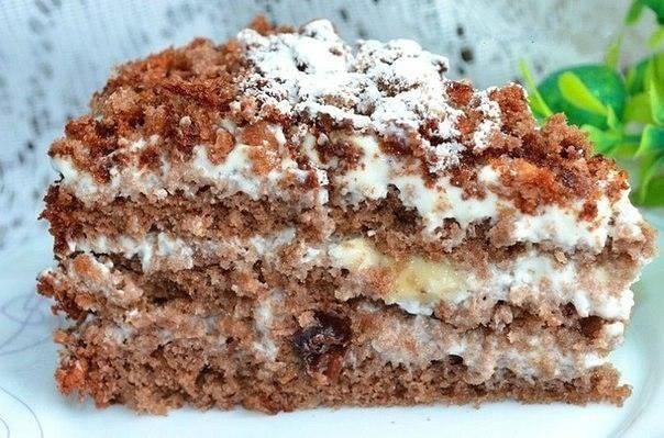 Фитнес-тортик с бананом и черносливом