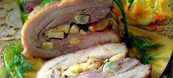 ЗАПЕЧЁННАЯ СВИНИНА С ЯБЛОКАМИ И ЧЕСНОКОМ