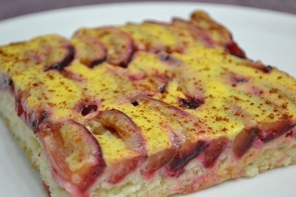СЛИВОВЫЙ ПИРОГ С ЗАЛИВКОЙ