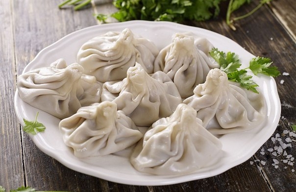 Хинкали с бараниной и говядиной