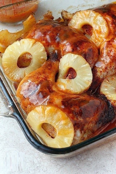 Куриные окорочка в ананасовой глазури!