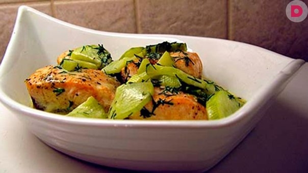 РЕЦЕПТ ФИЛЕ ЛОСОСЯ С ОГУРЦАМИ И УКРОПОМ