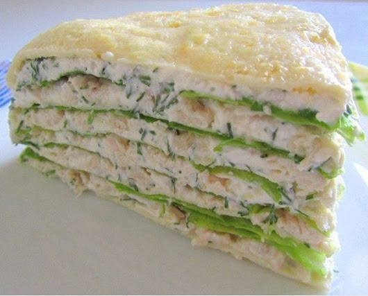 БЕЛКОВЫЙ "ТОРТ" С КУРИНОЙ ГРУДКОЙ