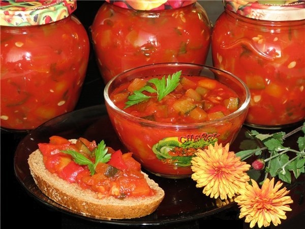 Салат из цукини и болгарского перца на зиму (Мультиварка)