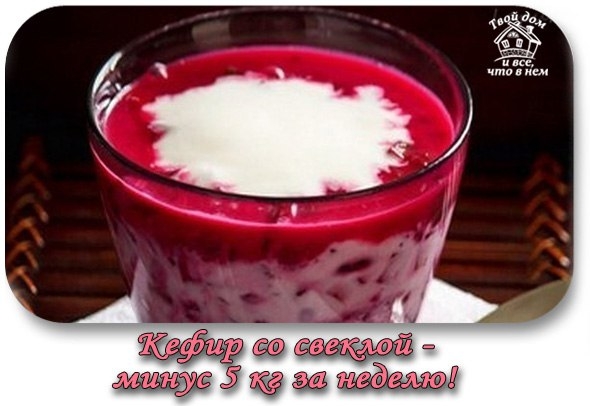 КЕФИР СО СВЕКЛОЙ - МИНУС 5 КГ ЗА НЕДЕЛЮ!