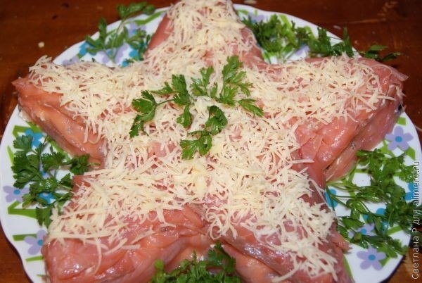 Салат с креветками "Морская звезда"