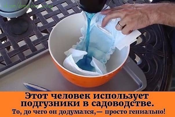 Этот человек использует подгузники в садоводстве. Этот человек использует подгузники в садоводстве.