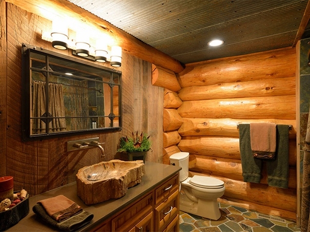 Отделка пола ванной в деревянном доме.