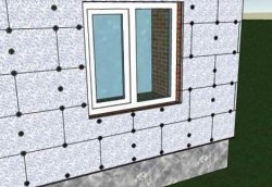 Утепление стен дома пенопластом