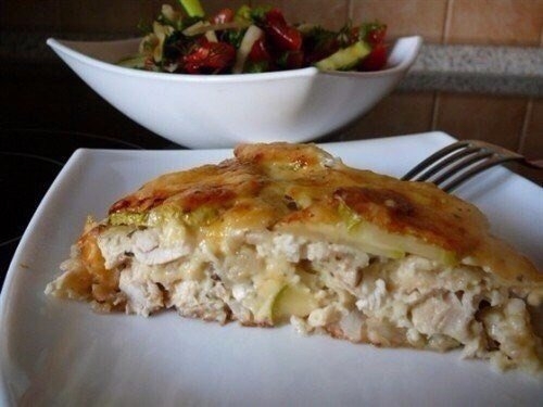 Куриная запеканка с творогом и кабачком Куриная запеканка с творогом и кабачком