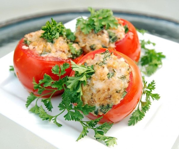 Фаршированные помидорки с куриным филе