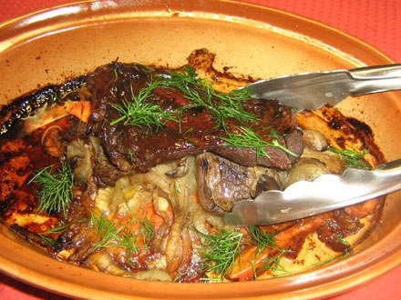 Мясо запеченное с овощами