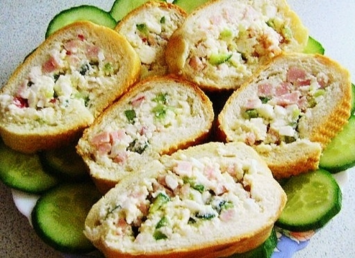 Холодная закуска из багета.