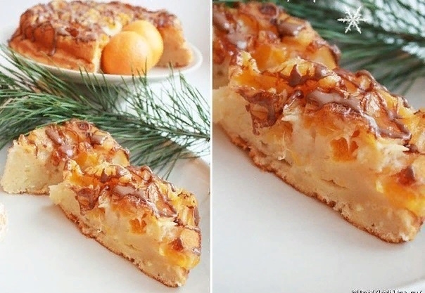 Заливной мандариновый пирог