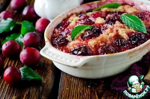 Сливовый пирог с карамелью