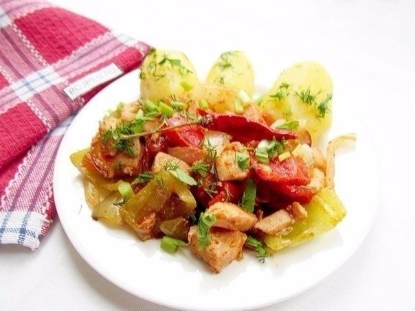 Куриное филе с овощами Куриное филе с овощами