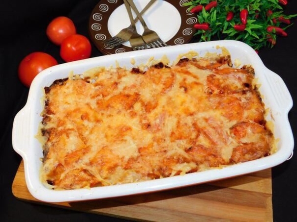 Куриная запеканка с помидорами и сыром Куриная запеканка с помидорами и сыром