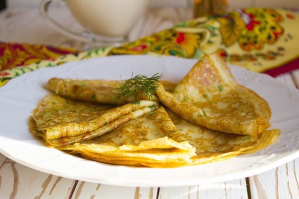 Блины с сыром и зеленью
