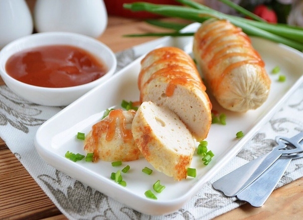 Домашние сосиски с курицей Домашние сосиски с курицей