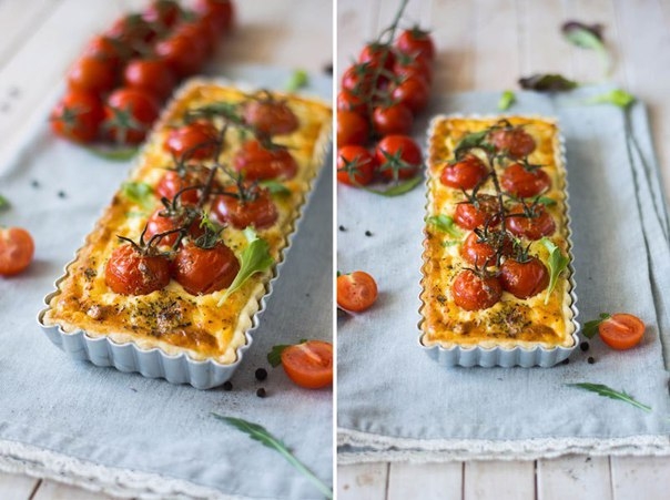 Киш с курицей и помидорами Киш с курицей и помидорами