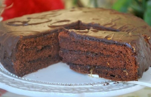 Шоколадный «Захер». Шоколадный торт с бисквитом, ганашем и глазурью