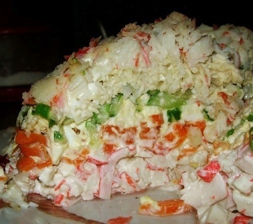 Салатик морской, слои перечислены сверху вниз