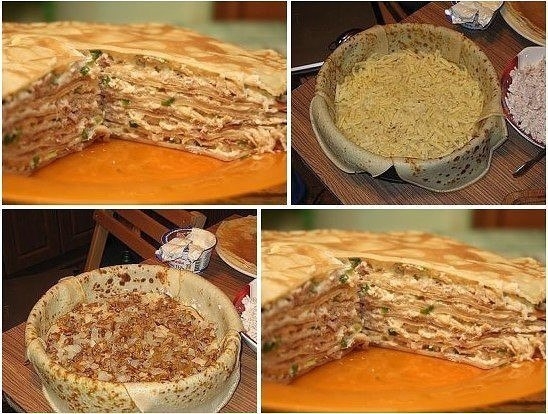 НЕОБЫКНОВЕННО Вкусный Блинный Пирог с КУРИЦЕЙ и ГРИБАМИ