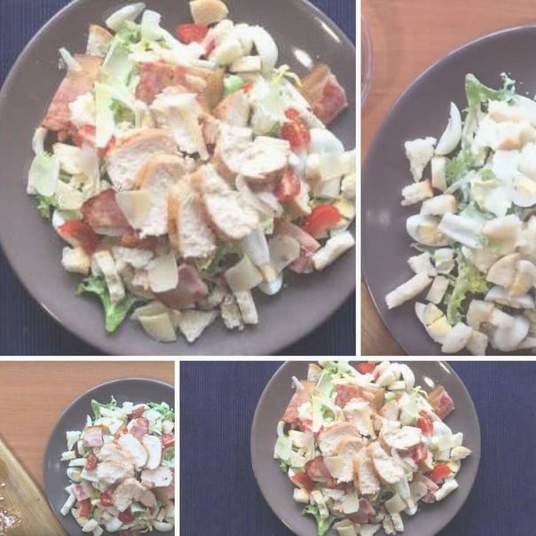 Салат Цезарь с беконом