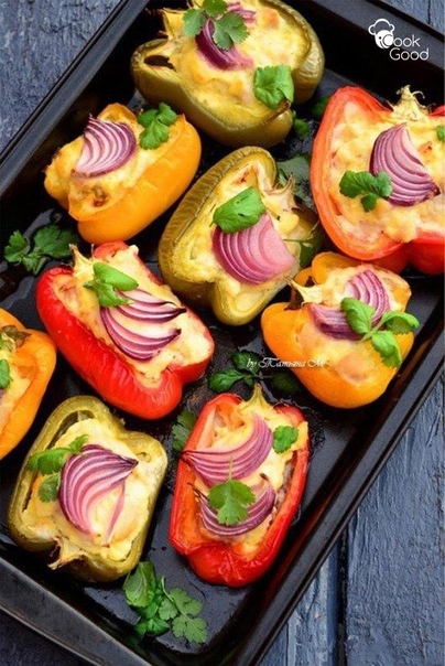 Фаршированный перец с индейкой и адыгейским сыром
